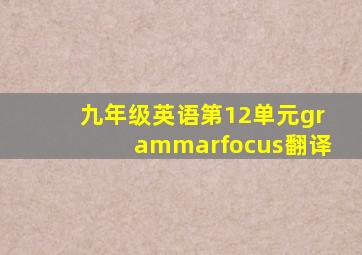 九年级英语第12单元grammarfocus翻译