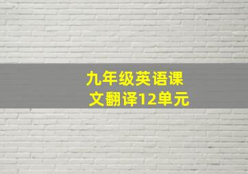 九年级英语课文翻译12单元