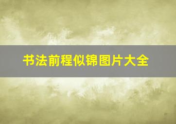 书法前程似锦图片大全