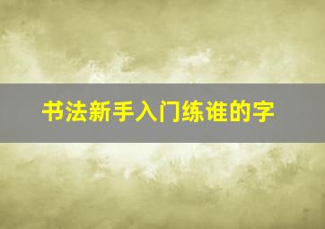 书法新手入门练谁的字