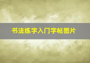 书法练字入门字帖图片