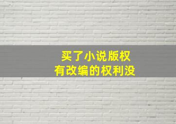 买了小说版权有改编的权利没