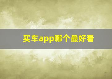 买车app哪个最好看