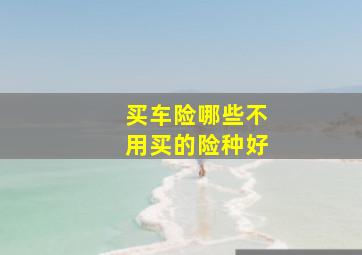 买车险哪些不用买的险种好