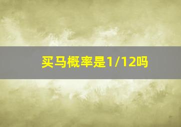 买马概率是1/12吗