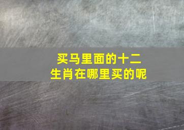 买马里面的十二生肖在哪里买的呢