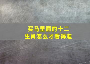 买马里面的十二生肖怎么才看得准