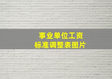 事业单位工资标准调整表图片