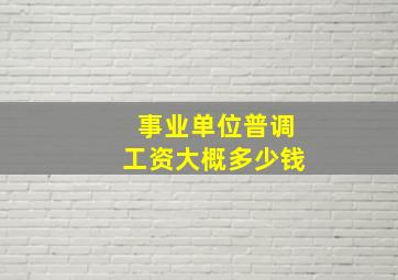 事业单位普调工资大概多少钱