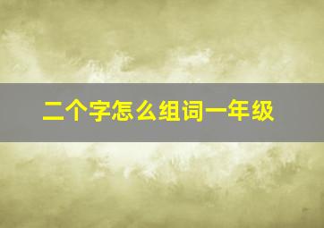 二个字怎么组词一年级