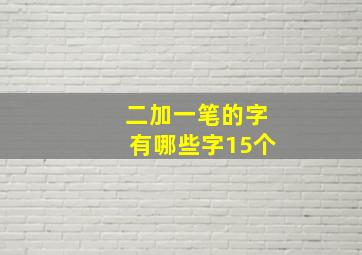 二加一笔的字有哪些字15个