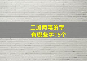 二加两笔的字有哪些字15个