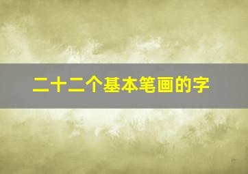 二十二个基本笔画的字