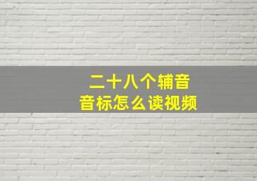 二十八个辅音音标怎么读视频