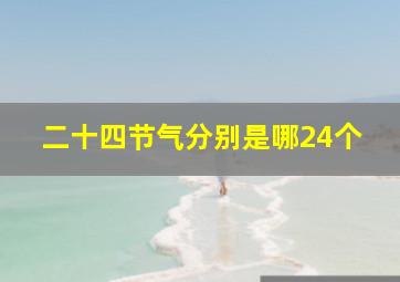 二十四节气分别是哪24个