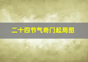 二十四节气奇门起局图