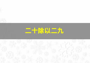 二十除以二九