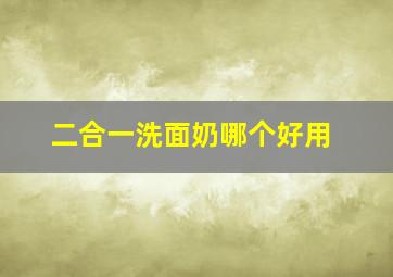 二合一洗面奶哪个好用