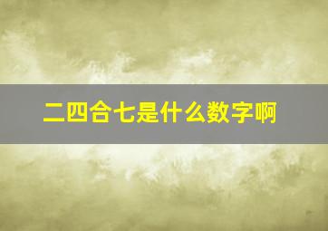 二四合七是什么数字啊