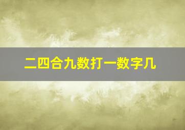 二四合九数打一数字几