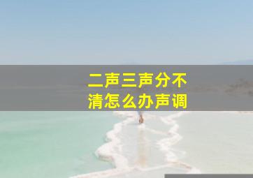 二声三声分不清怎么办声调