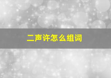 二声许怎么组词