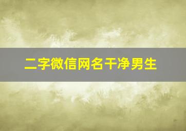 二字微信网名干净男生