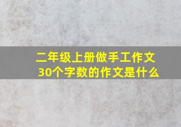 二年级上册做手工作文30个字数的作文是什么