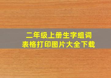 二年级上册生字组词表格打印图片大全下载