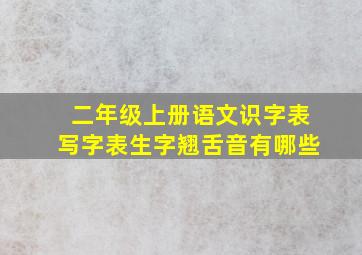 二年级上册语文识字表写字表生字翘舌音有哪些