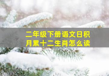 二年级下册语文日积月累十二生肖怎么读