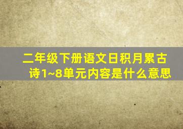 二年级下册语文日积月累古诗1~8单元内容是什么意思