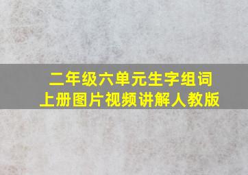 二年级六单元生字组词上册图片视频讲解人教版