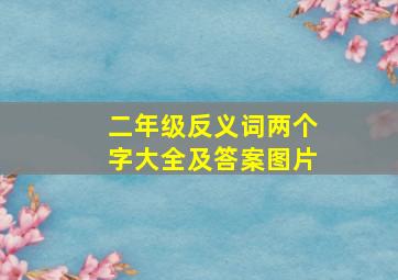 二年级反义词两个字大全及答案图片