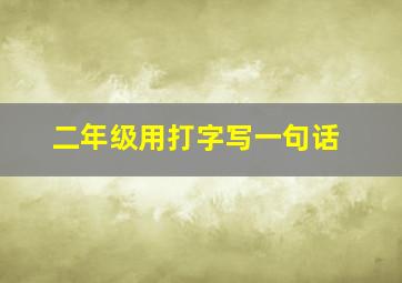 二年级用打字写一句话