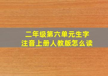 二年级第六单元生字注音上册人教版怎么读