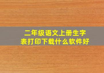 二年级语文上册生字表打印下载什么软件好