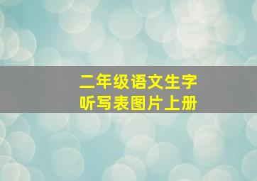 二年级语文生字听写表图片上册