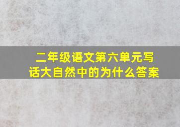 二年级语文第六单元写话大自然中的为什么答案