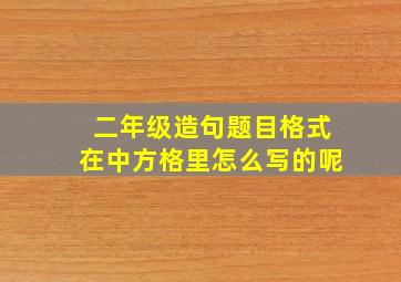 二年级造句题目格式在中方格里怎么写的呢