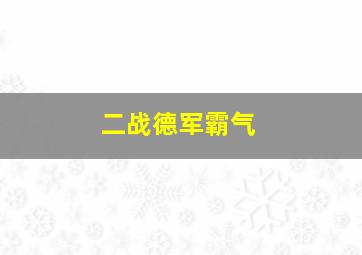 二战德军霸气