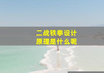 二战铁拳设计原理是什么呢