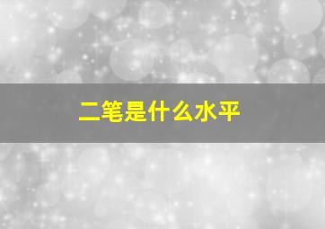 二笔是什么水平