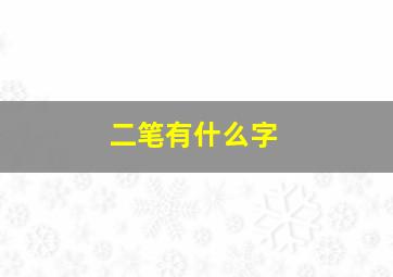 二笔有什么字