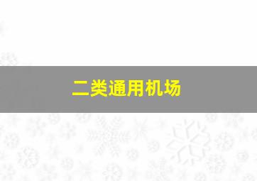 二类通用机场