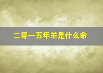 二零一五年羊是什么命