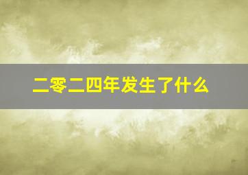 二零二四年发生了什么