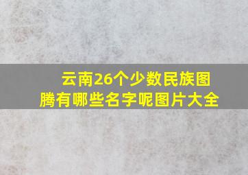 云南26个少数民族图腾有哪些名字呢图片大全