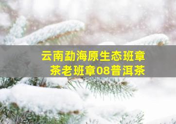 云南勐海原生态班章茶老班章08普洱茶