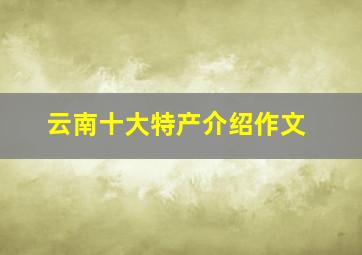 云南十大特产介绍作文